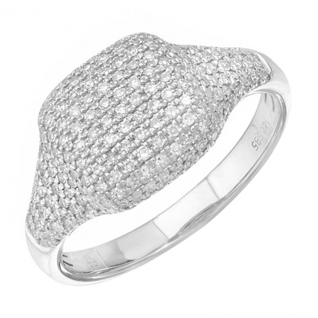 14KT Pave Signet Ring