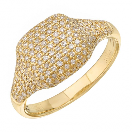 14KT Pave Signet Ring