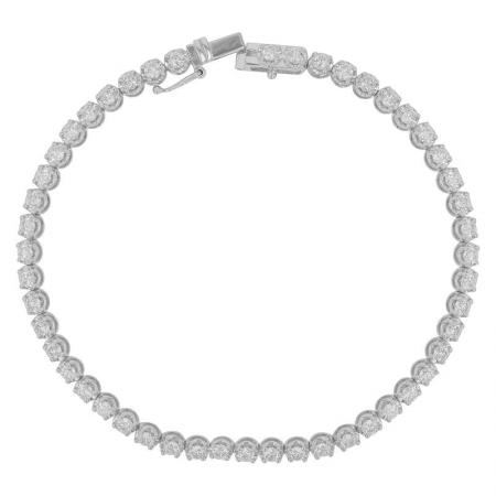Crown Set Diamond Tennis Bracelet