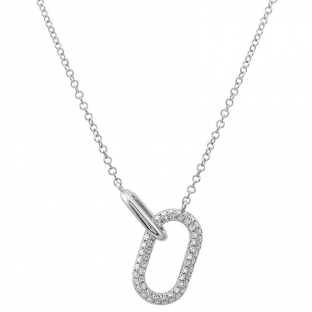 14KT Pave Interlocking Pendant