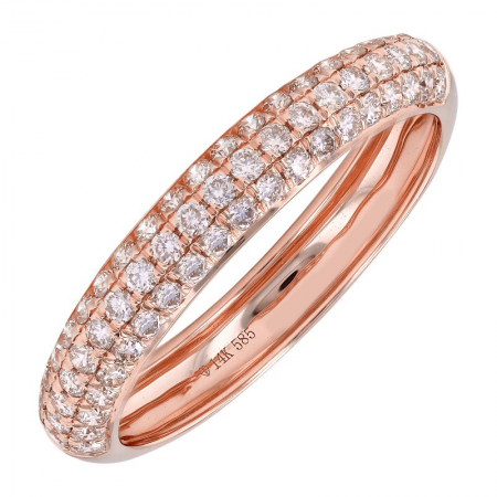 Diamond Pave Dome Half Way Band