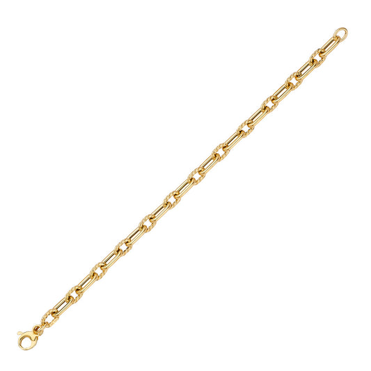 Alternating Oval Twist Link Chain Bracelet