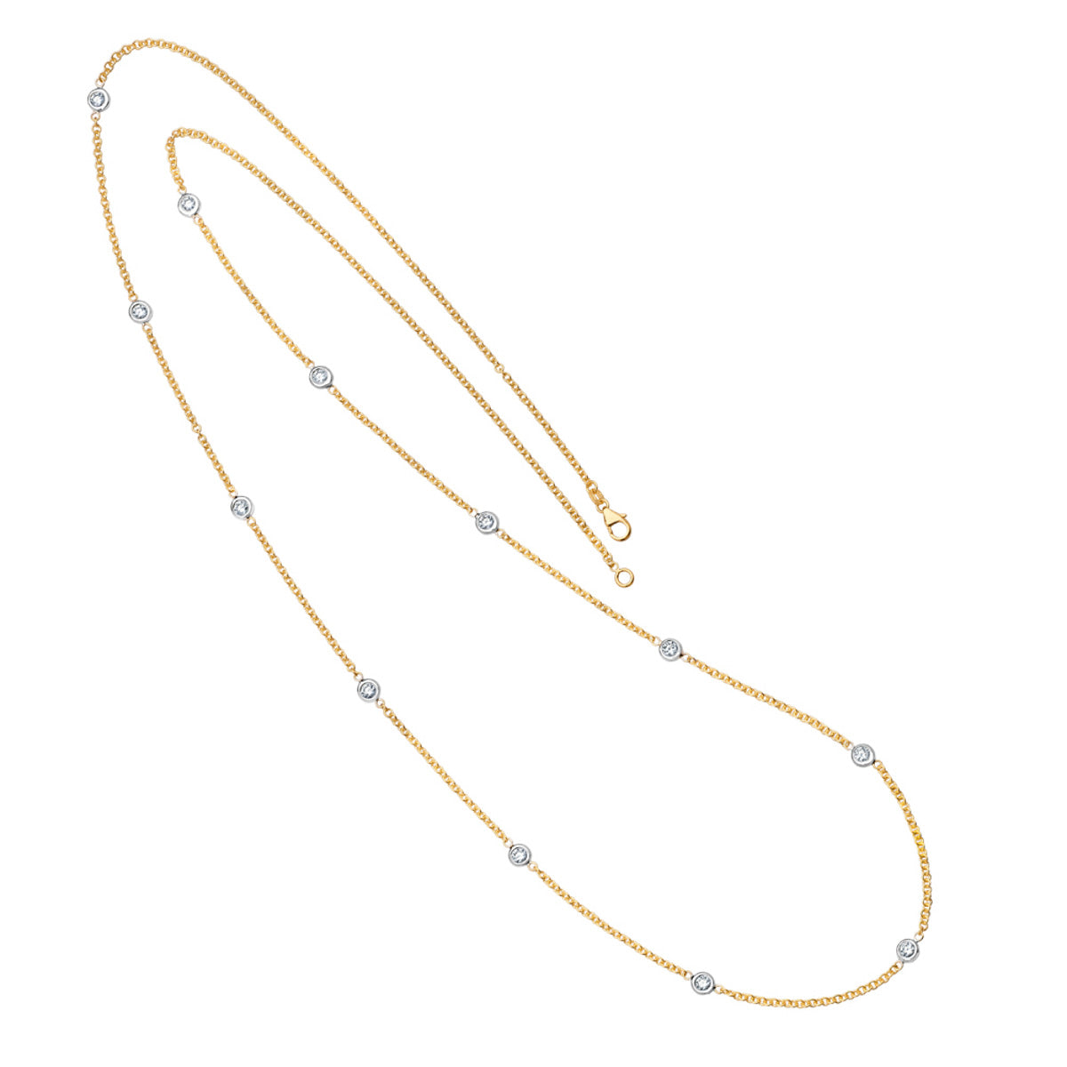 18KT 12 Station Bezel Necklace (1.50CTW)