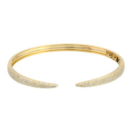 Pave Diamond Claw Bangle