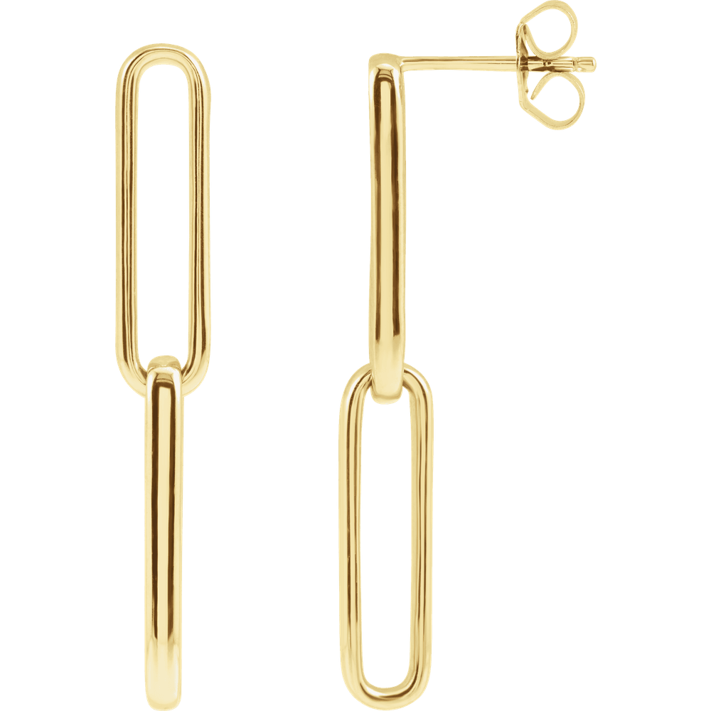 14KT Paperclip Dangle Earring