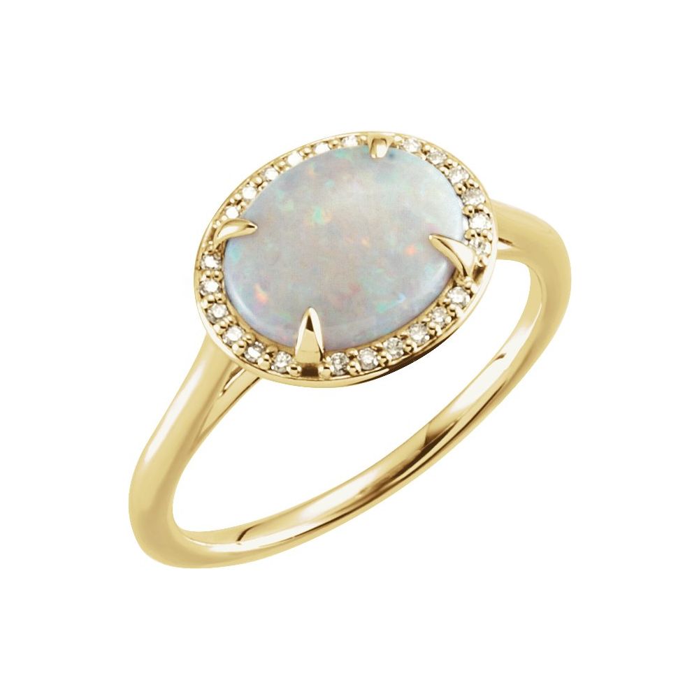 14KT Opal Oval Halo Ring
