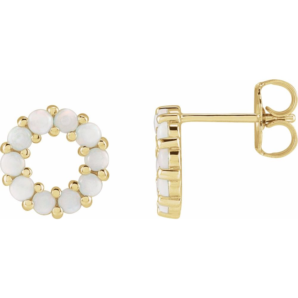 14KT Opal Circle Stud