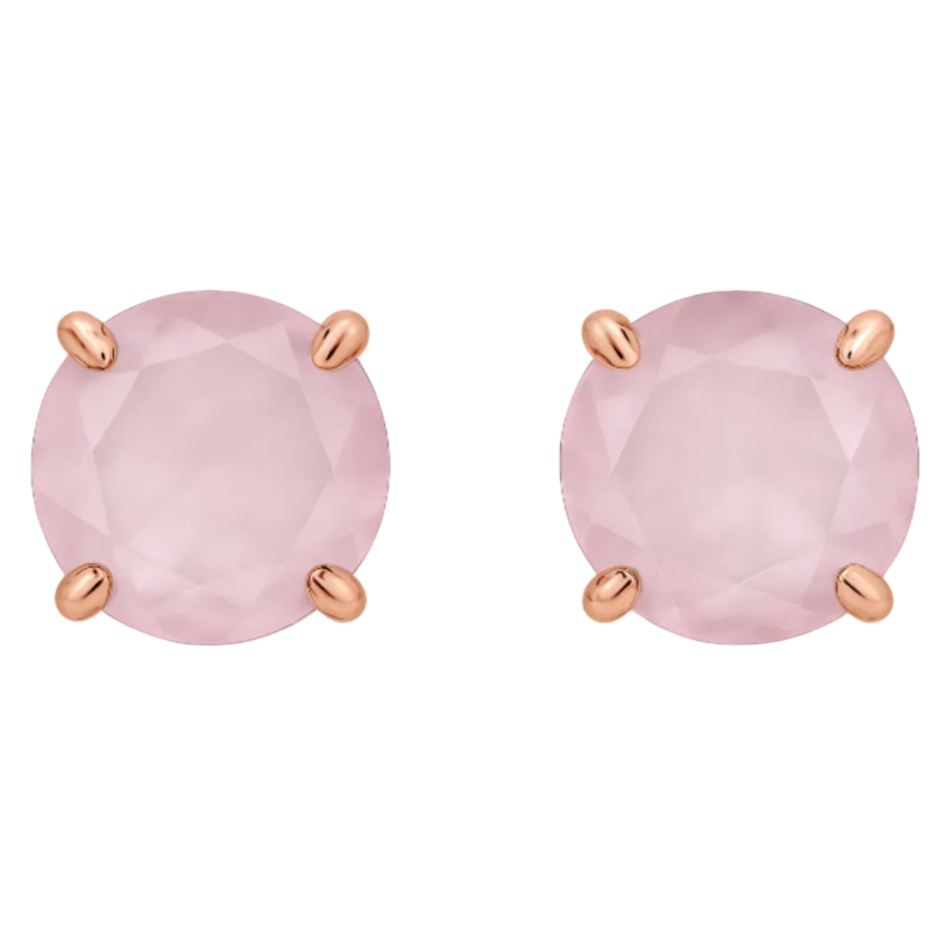 14KR One of a Kind Rose Quartz Stud