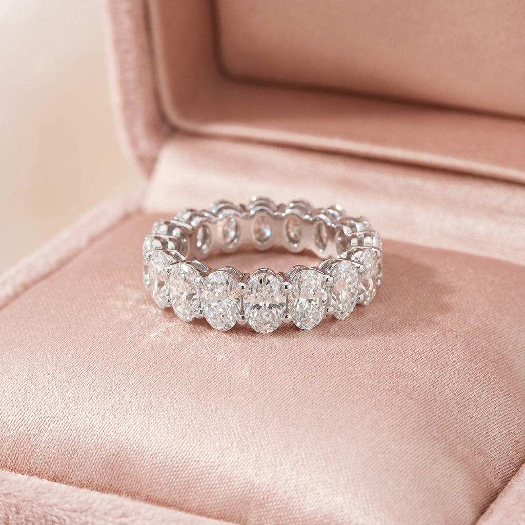 Oval Lab Diamond Eternity Band
