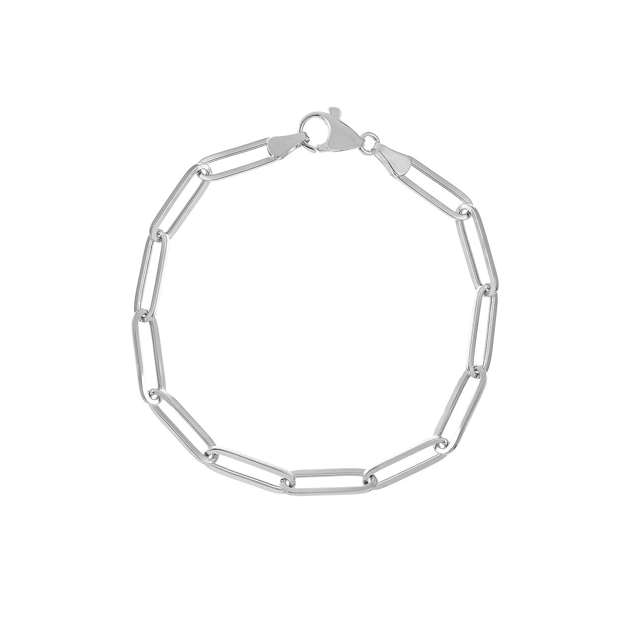 14KY Classic Paperclip Link Chain Bracelet