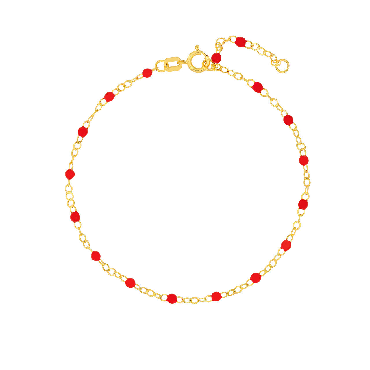 14KT Multi Color Enamel Piatto Chain Bracelet