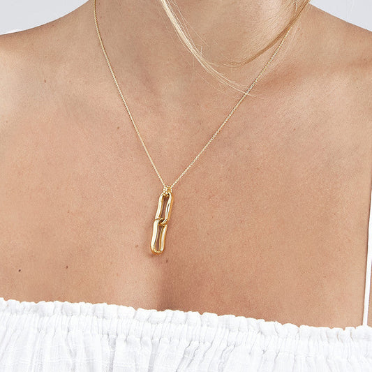 14KT Pinched Link Pendant