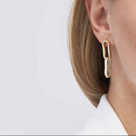 14KY Pinched Link Earring