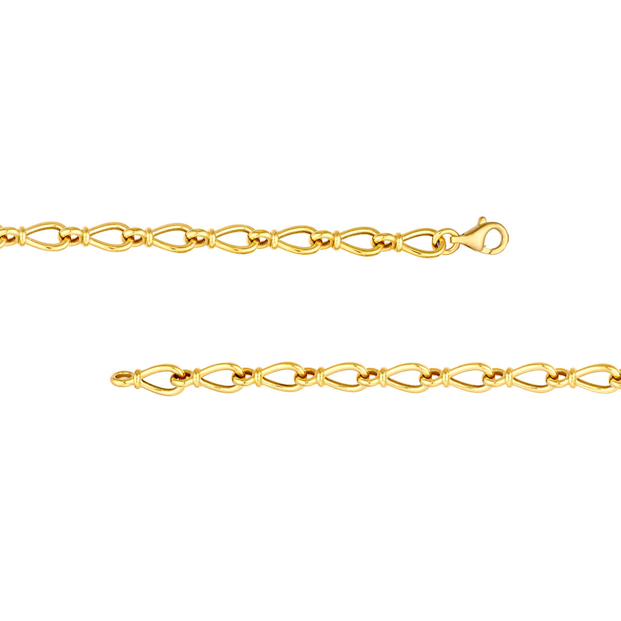 14KY Teardrop Link Chain Bracelet