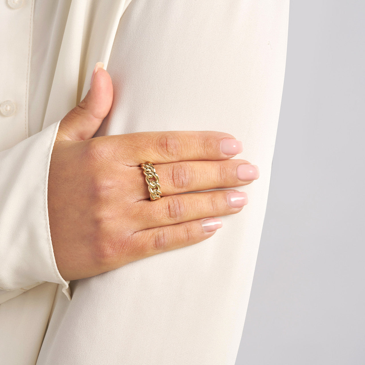 14KT Graduated Link Chain Ring