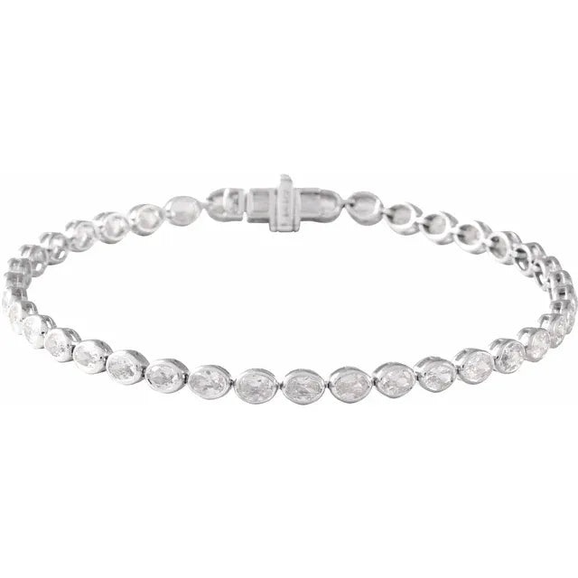 14KT Bezel Line Lab Diamond Bracelet