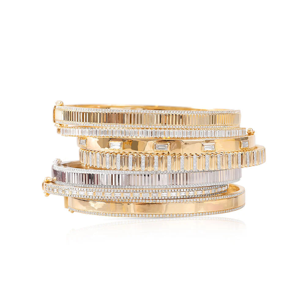 Fluted Diamond Edge Bangle