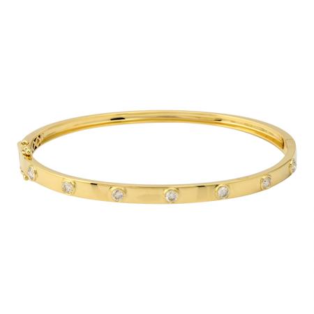 14KY Diamond Bezel Set Bangle