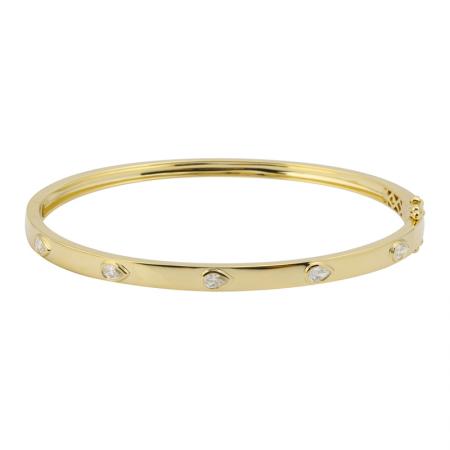 14KY Diamond Bezel Set Bangle