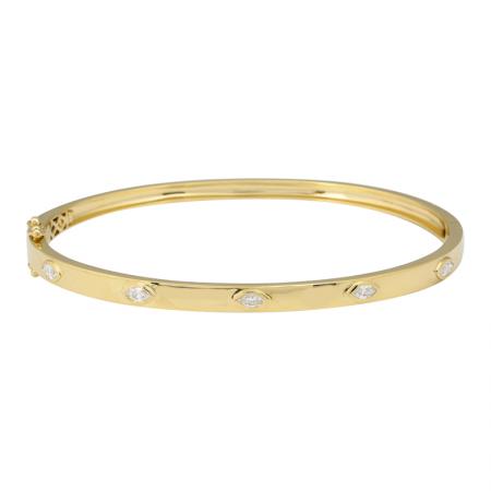 14KY Diamond Bezel Set Bangle