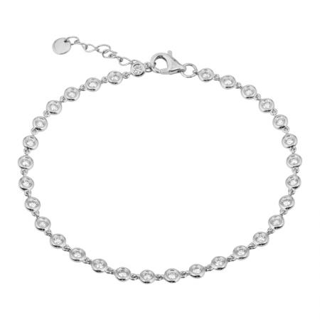14KT Full Bezel Station Bracelet
