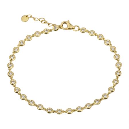 14KT Full Bezel Station Bracelet