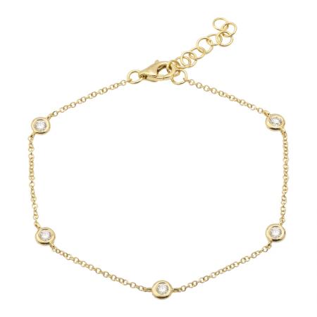 14KT 5 Station Bracelet