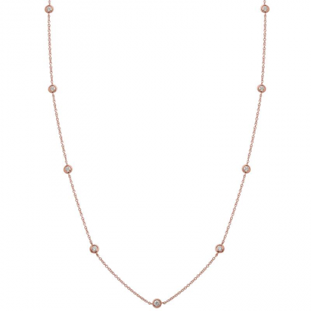 14KT 9 Station Bezel Necklace