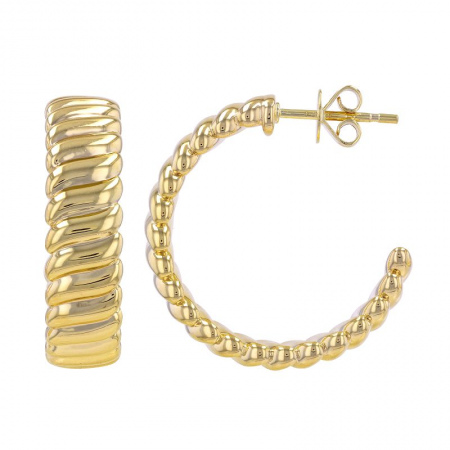 Gold Croissant Open Hoop