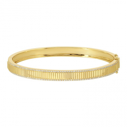 Fluted Diamond Edge Bangle