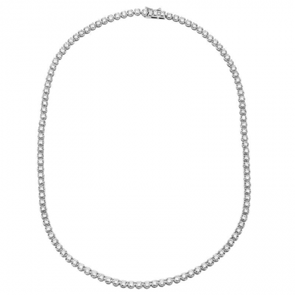 Crown Set Diamond Tennis Necklace