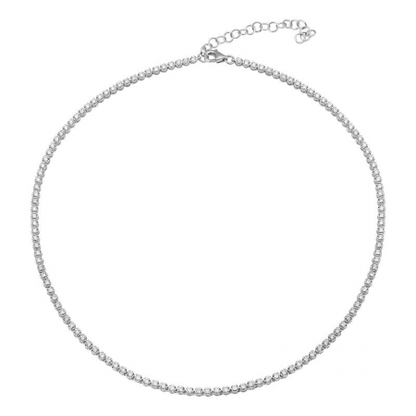 Mini Crown Set Diamond Tennis Necklace
