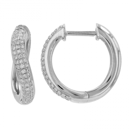 14KT Wave Pave Huggie
