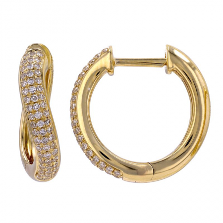 14KT Wave Pave Huggie