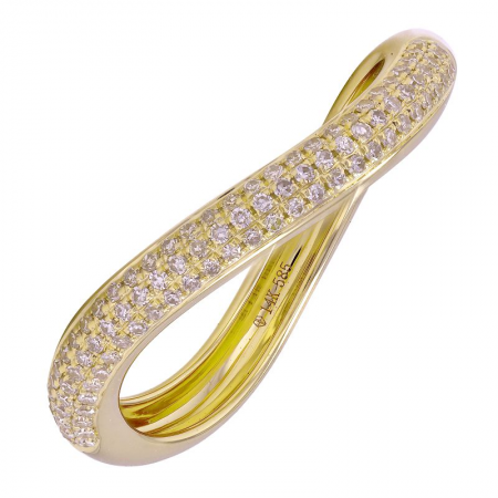 14KT Wave Pave Stacking Ring