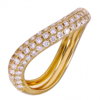 14KT Wave Pave Stacking Ring