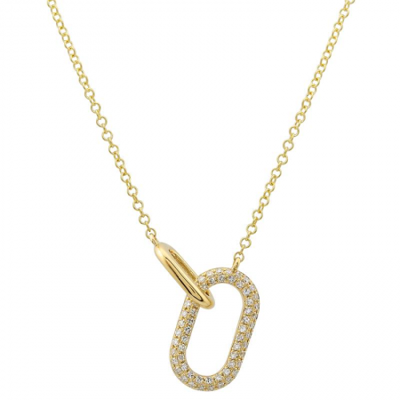 14KT Pave Interlocking Pendant