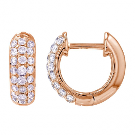 14KT Diamond Pave Dome Huggie