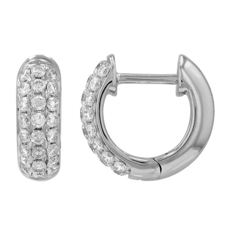 14KT Diamond Pave Dome Huggie