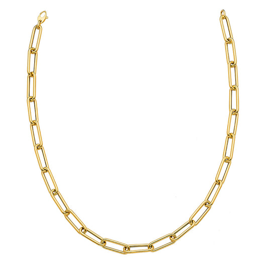 14KT Large Paperclip Link Chain Necklace
