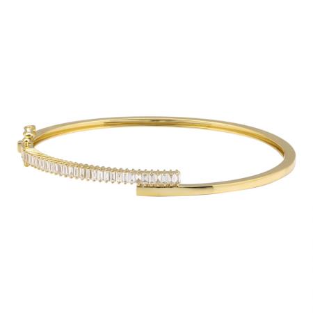 Baguette Diamond Crossover Bangle