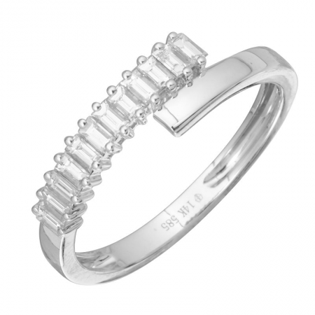 Baguette Diamond Crossover Ring
