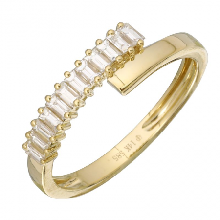 Baguette Diamond Crossover Ring