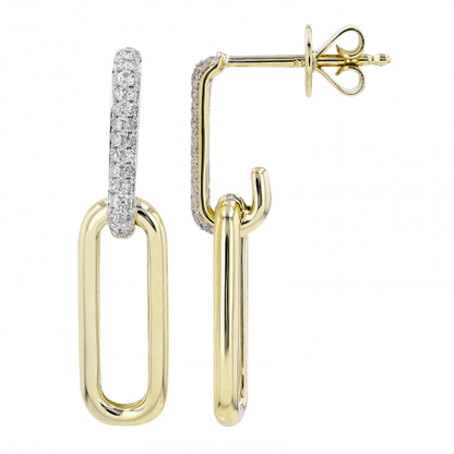 Pave Diamond Link Drop Earring