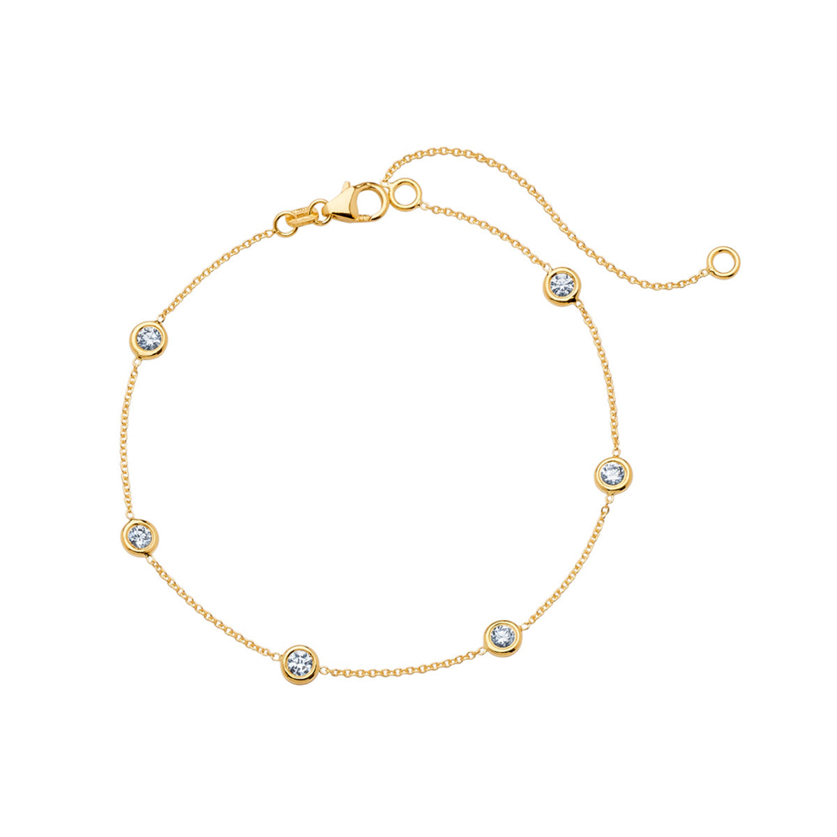 18KT 5 Station Bracelet