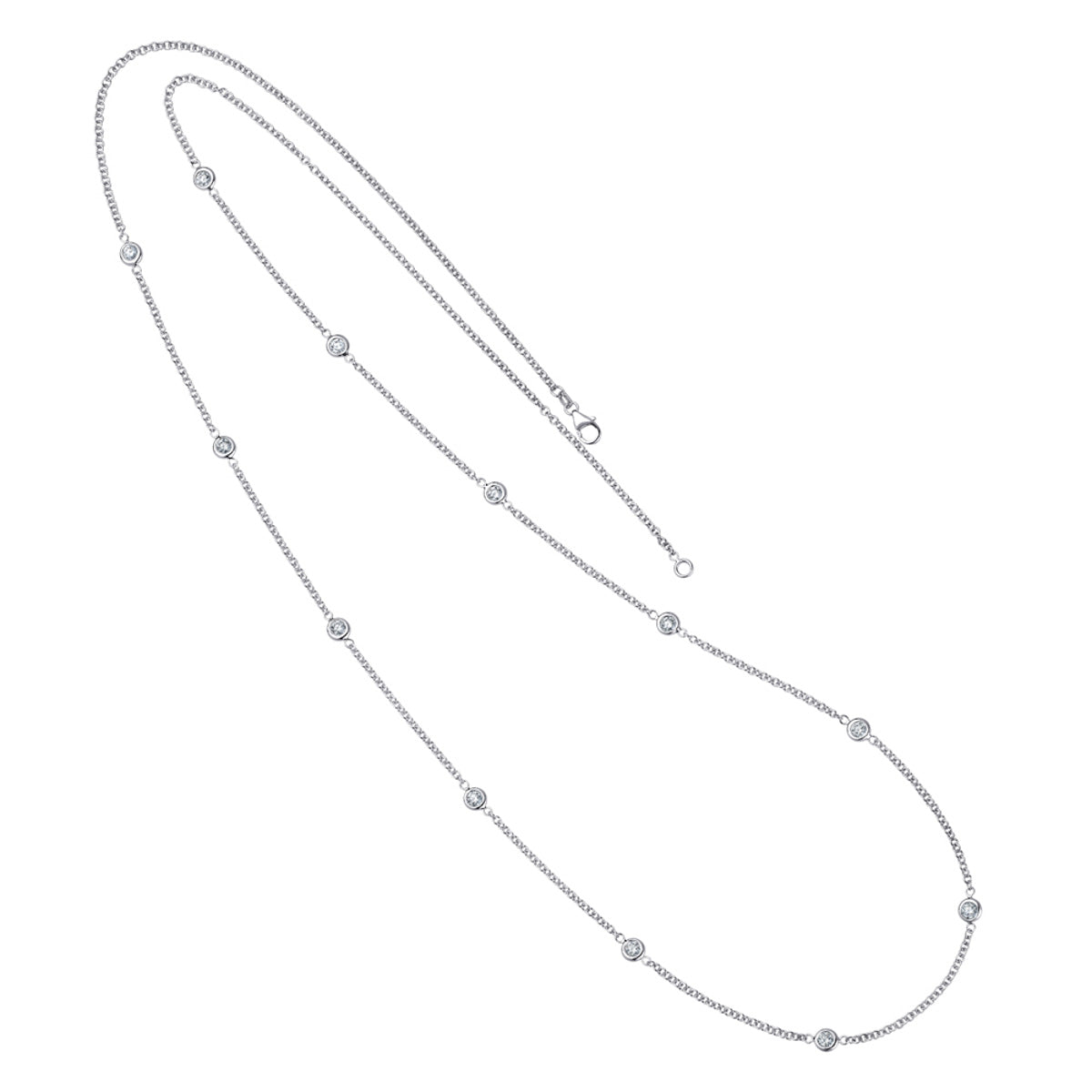 18KT 12 Station Bezel Necklace (1.50CTW)