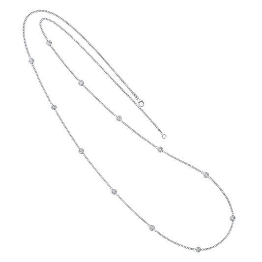 18KT 12 Station Bezel Necklace (1.50CTW)