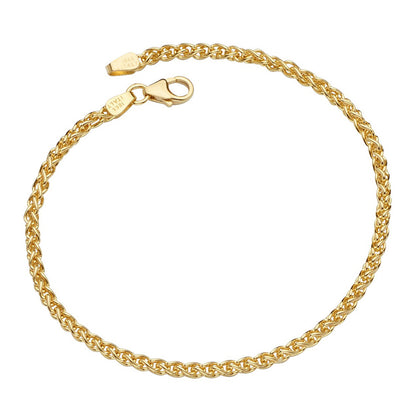 18KT Wheat Chain Bracelet (2.1MM)