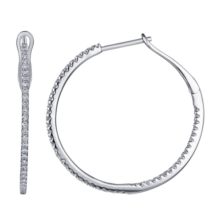 14KT Wire Pave Hoop