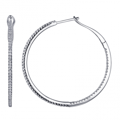 14KT Wire Pave Hoop